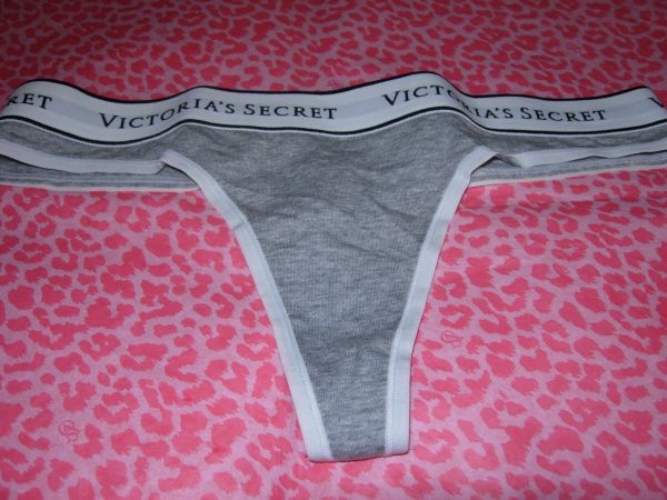Victoria's Secret Sexy Thong Logo Band Lingerie Thong Gray Pantie Panty Gray NWT
